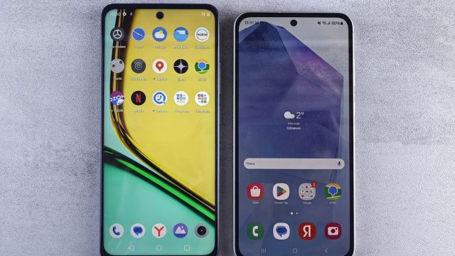 Two modern smartphones side by side, available to buy on deposit